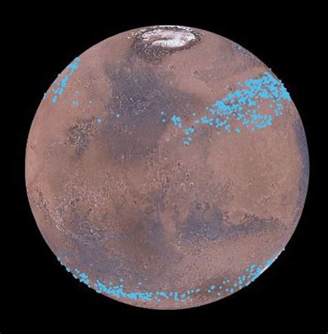 mars thick and thin icecaps measurements|mars ice cap size.